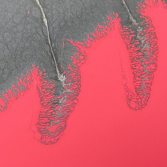 Passion Play - Original Art Poured Liquid Oil Paint Signed Painting 10”x10” - Picture 3 of 7